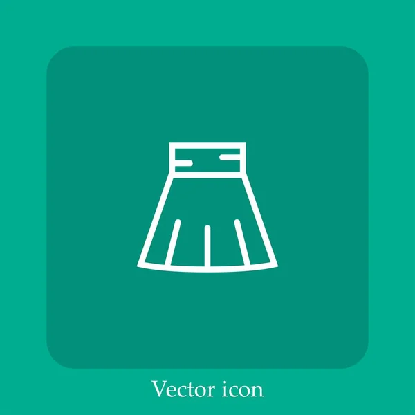 Skirt Vector Icon Linear Icon Line Editable Stroke — Stock Vector