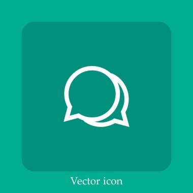 konuşma kabarcığı vektör doğrusal simgesi. Düzenlenebilir vuruş ile satır