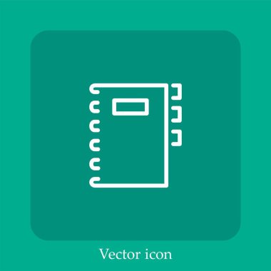 beyaz adres defteri vektör doğrusal simgesi. Düzenlenebilir vuruş çizgisi