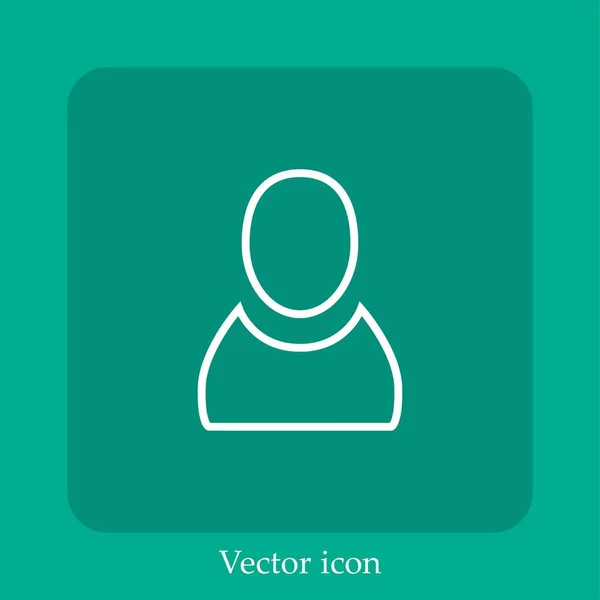 Векторная Иконка Пользователя Социальных Медиа Linear Icon Line Редактируемым Штрихом — стоковый вектор