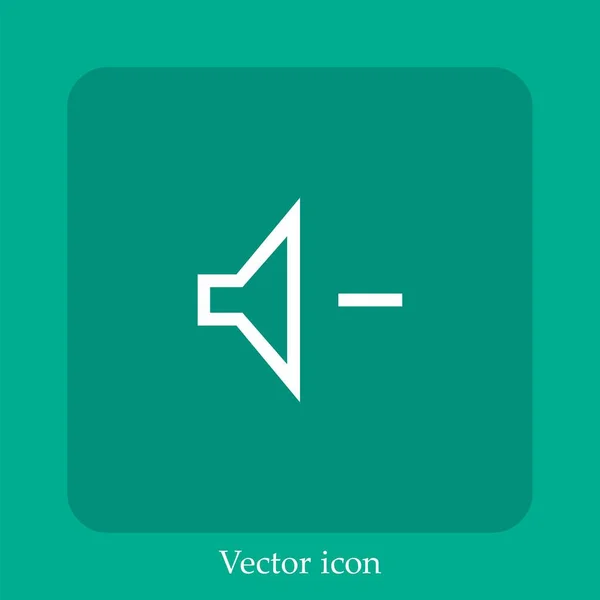 Altavoz Menos Volumen Delineado Icono Vector Signo Interfaz Icon Line — Vector de stock