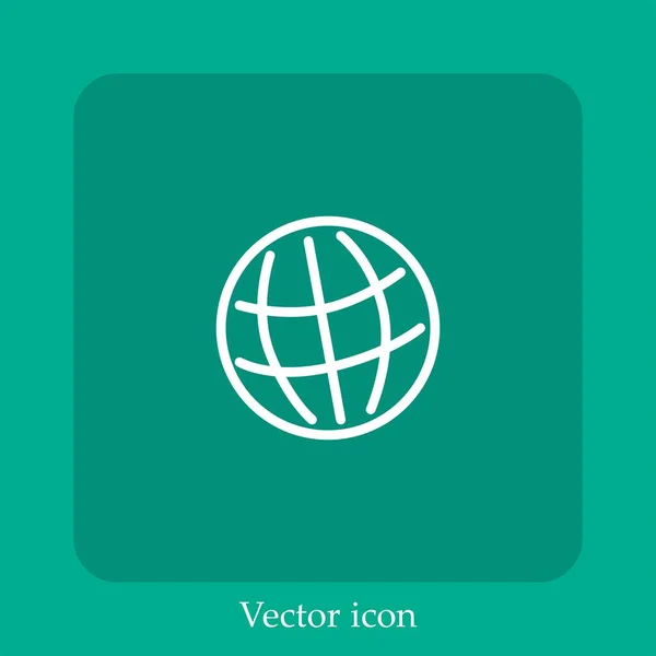 Esfera Cuadrícula Icono Vector Icon Line Lineal Con Carrera Editable — Vector de stock