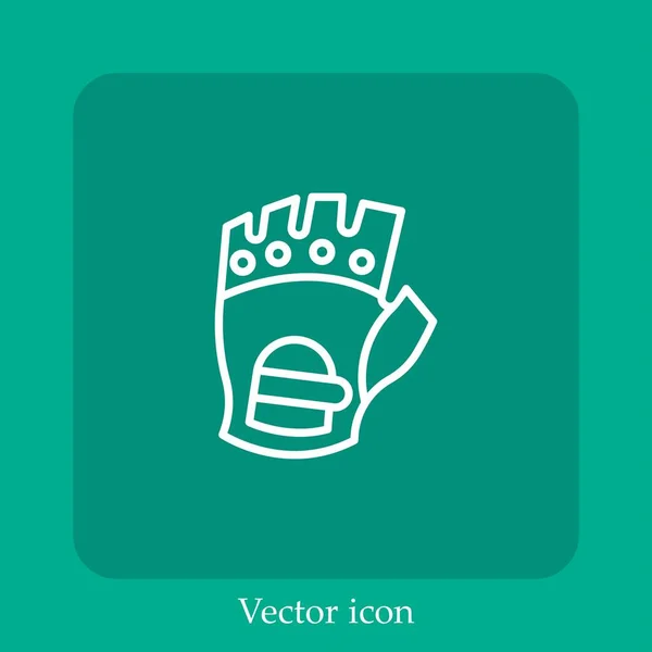 Guantes Deporte Icono Vectorial Icon Line Lineal Con Carrera Editable — Vector de stock