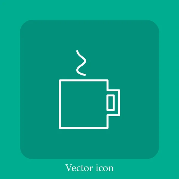 Ícone Vetorial Copo Quadrado Icon Line Linear Com Curso Editável — Vetor de Stock