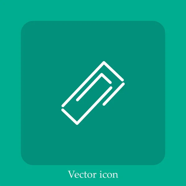 Icono Vector Clip Papel Cuadrado Icon Line Lineal Con Carrera — Vector de stock