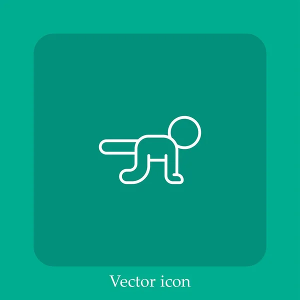 Stretching Bein Übung Vektor Symbol Lineare Icon Line Mit Editierbarem — Stockvektor