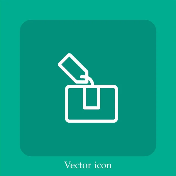 Getaggt Paket Vektor Symbol Lineare Icon Line Mit Editierbarem Strich — Stockvektor
