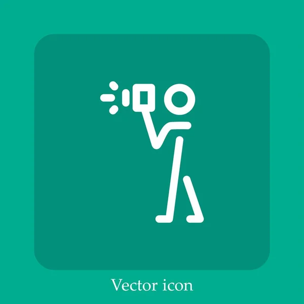 Pořizování Obrázků Vektorové Ikony Lineární Ikonou Čára Upravitelným Tahem — Stockový vektor