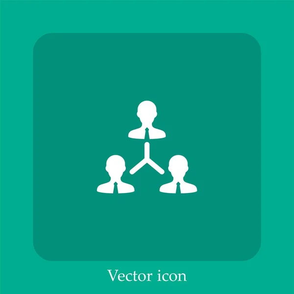 Trabajo Equipo Icono Del Vector Oficina Icono Lineal Línea Con — Archivo Imágenes Vectoriales