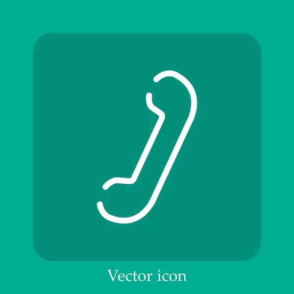 Téléphone Cabine Symbole Icône Vectorielle Icône Linéaire Ligne Avec Course — Image vectorielle