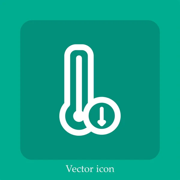 Termómetro Icono Vector Icon Line Lineal Con Carrera Editable — Vector de stock