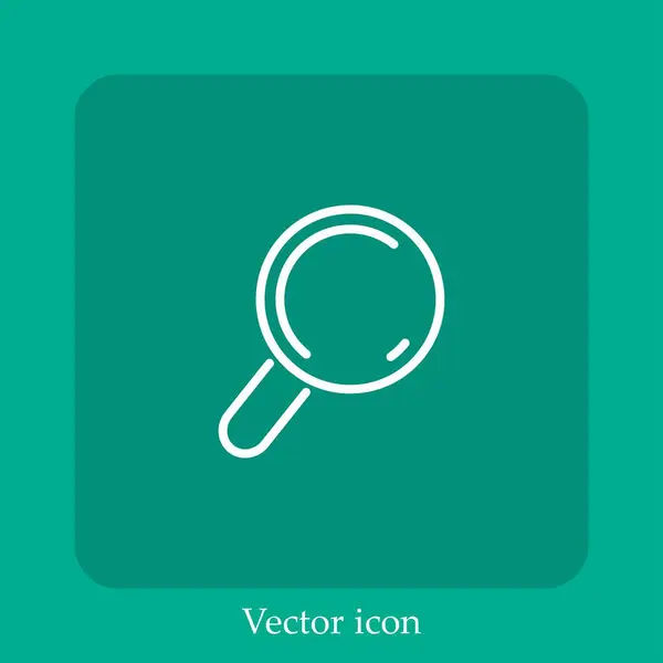 Lente Delgada Icono Vector Vidrio Icon Line Lineal Con Carrera — Vector de stock
