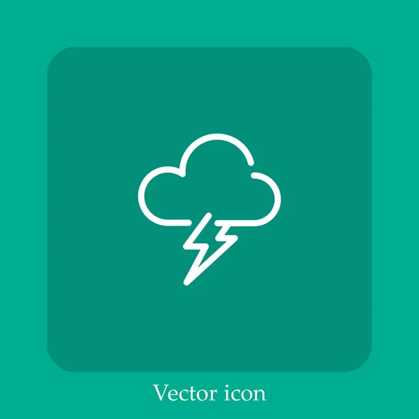 Donner Vektor Symbol Lineare Icon Line Mit Editierbarem Strich — Stockvektor