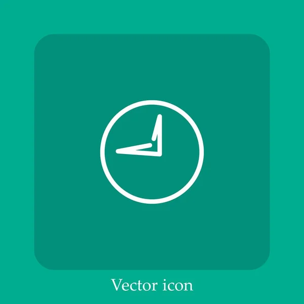 Relógio Temporizador Ícone Vetor Linear Icon Line Com Curso Editável — Vetor de Stock