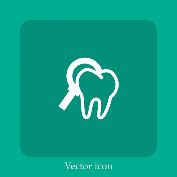 Zoom Dental Icono Vectorial Icono Lineal Línea Con Carrera Editable — Vector de stock