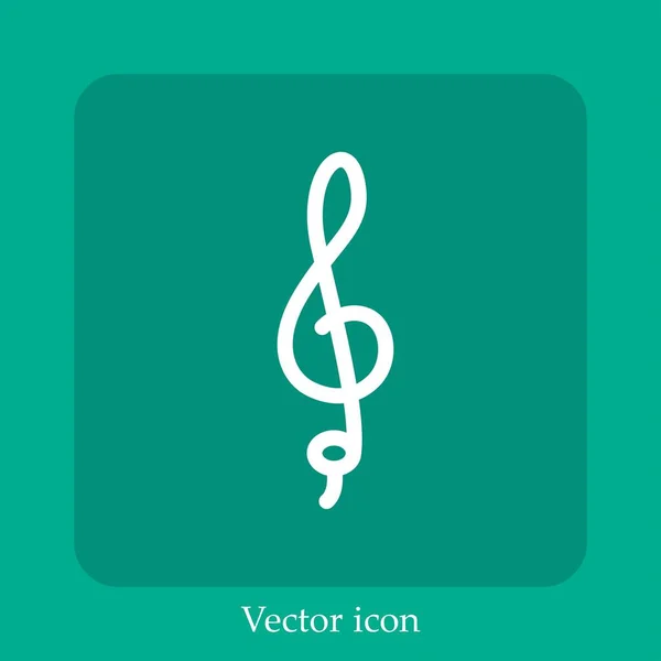 Icono Vector Clave Agudos Icon Line Lineal Con Carrera Editable — Vector de stock