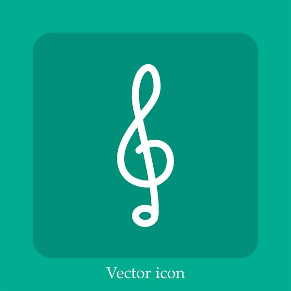 Icono Vector Clave Agudos Icon Line Lineal Con Carrera Editable — Vector de stock