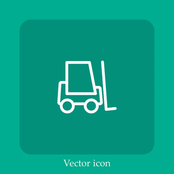 Icône Vectorielle Chariot Icône Linéaire Ligne Avec Course Modifiable — Image vectorielle