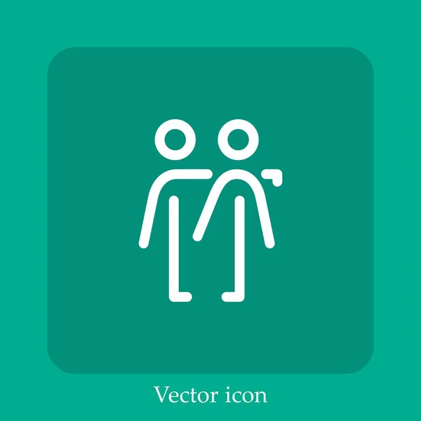 Trusting Someone Vector Icon Linear Icon Line Editable Stroke — Stock Vector