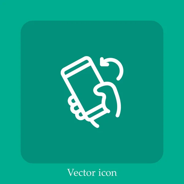 Linksvektorsymbol Lineares Icon Linie Mit Editierbarem Strich — Stockvektor