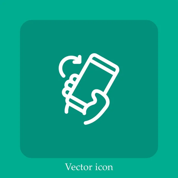 Turn Right Vector Icon Linear Icon Line Editable Stroke — Stock Vector