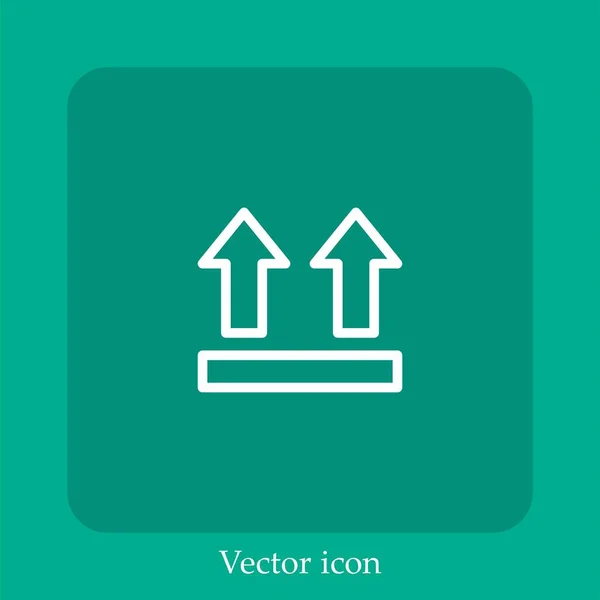 Flèches Vers Haut Icône Vectorielle Icône Linéaire Ligne Avec Course — Image vectorielle