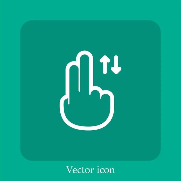 Vertical Scroll Vector Icon Linear Icon Line Editable Stroke — Stock Vector