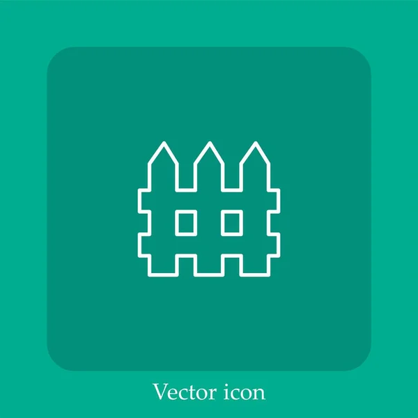 Weißer Zaun Vektor Symbol Lineare Icon Line Mit Editierbarem Strich — Stockvektor
