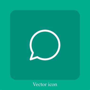 Kabarcık vektörü simgesi doğrusal simgesini sohbet et. Düzenlenebilir vuruş ile satır