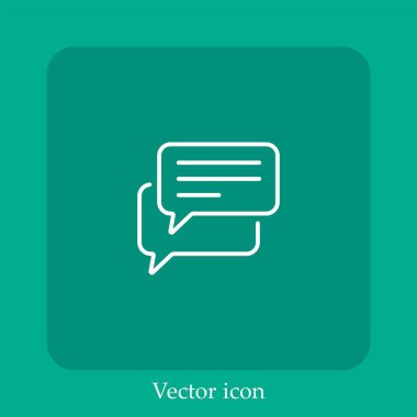 Sohbet vektörü doğrusal simgesi. Düzenlenebilir vuruş ile satır