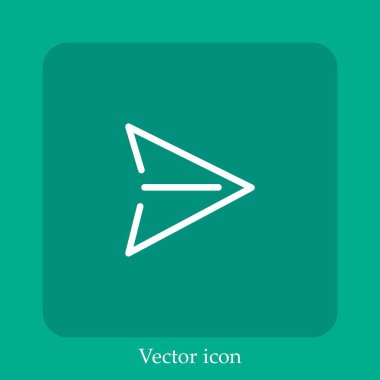 Ok başı sağ vektör simgesi doğrusal simgesine. Düzenlenebilir vuruş çizgisi