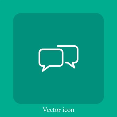 Sohbet vektörü doğrusal simgesi. Düzenlenebilir vuruş ile satır