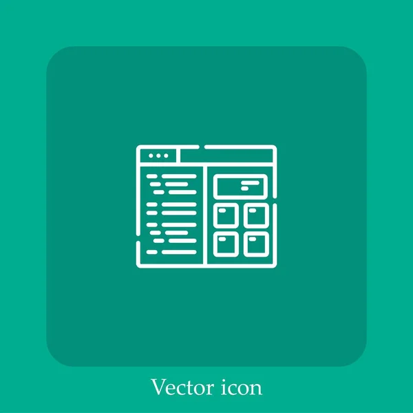 Ícone Vetorial Desenvolvedor Linear Icon Line Com Curso Editável — Vetor de Stock