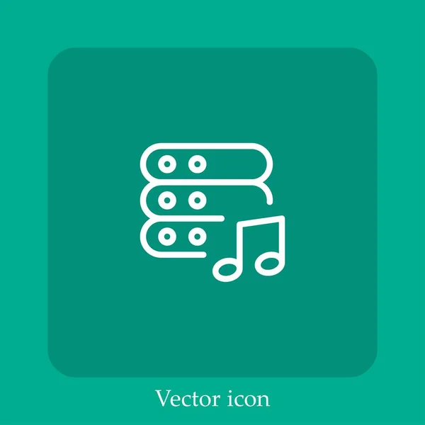 Ícone Vetor Música Linear Icon Line Com Curso Editável — Vetor de Stock