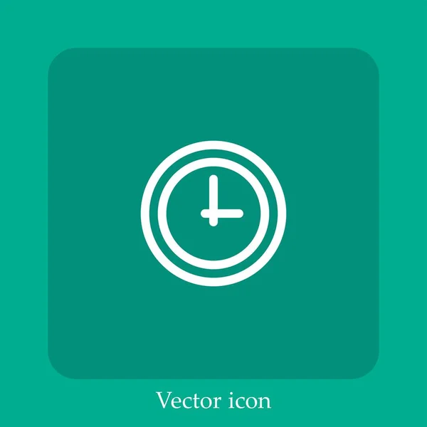 Ícone Vetor Tempo Linear Icon Line Com Curso Editável — Vetor de Stock