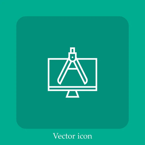 Architecture Vector Icon Linear Icon Line Editable Stroke — Stock Vector