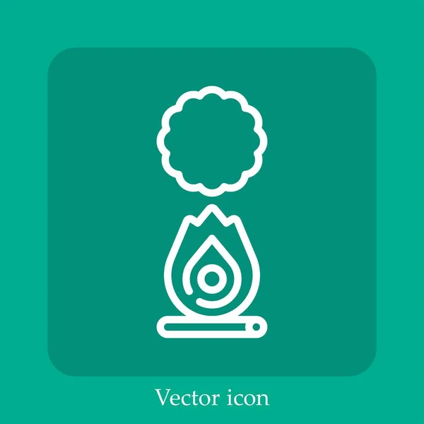 Bonfire Vector Icon Lineare Icon Line Mit Editierbarem Strich — Stockvektor