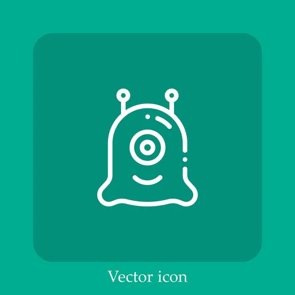 Ícone Vector Monstro Linear Icon Line Com Curso Editável — Vetor de Stock