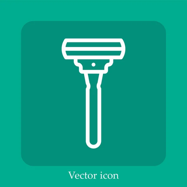 Icono Vector Afeitar Icon Line Lineal Con Carrera Editable — Vector de stock