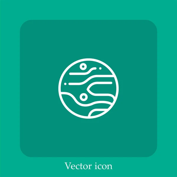 Ícone Vetorial Pluto Linear Icon Line Com Curso Editável — Vetor de Stock