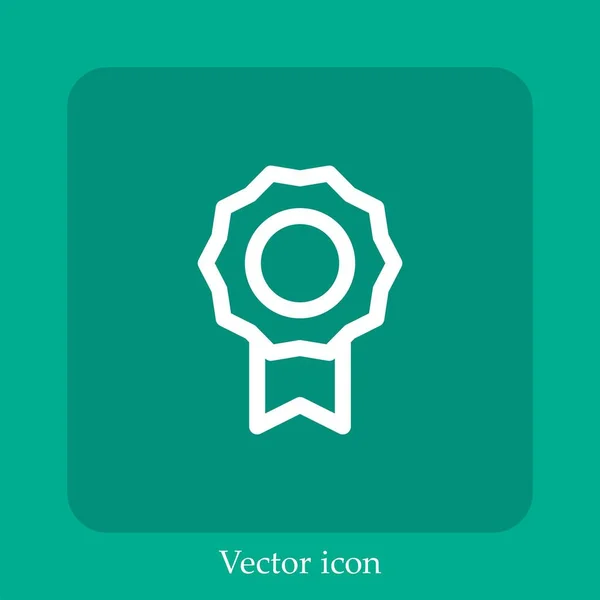 Ribbon Vector Icon Lineare Icon Line Mit Editierbarem Strich — Stockvektor