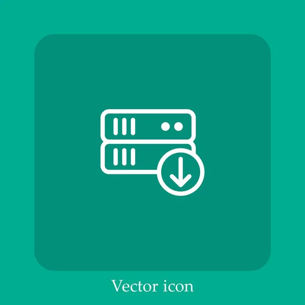 Icône Vectorielle Serveur Icône Linéaire Ligne Avec Trait Modifiable — Image vectorielle