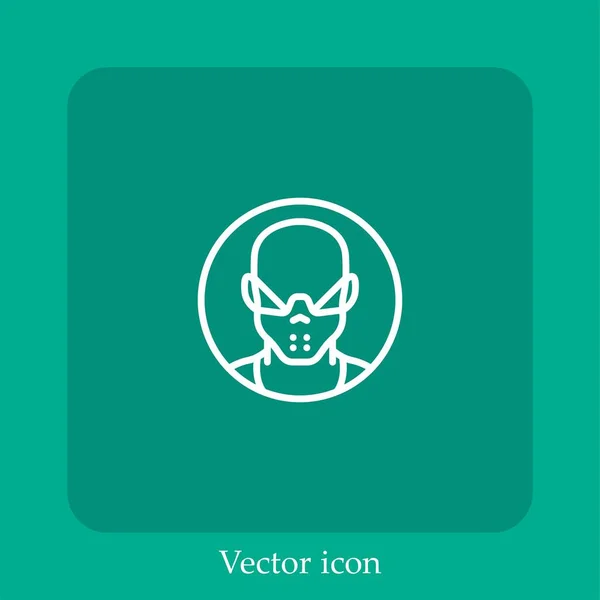 Maskenvektorsymbol Lineare Icon Line Mit Editierbarem Strich — Stockvektor