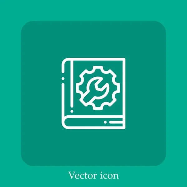 Guide Vektor Ikon Linjär Ikon Linje Med Redigerbar Stroke — Stock vektor