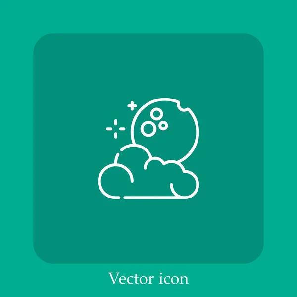 Icono Vectorial Nocturno Icono Lineal Línea Con Carrera Editable — Vector de stock