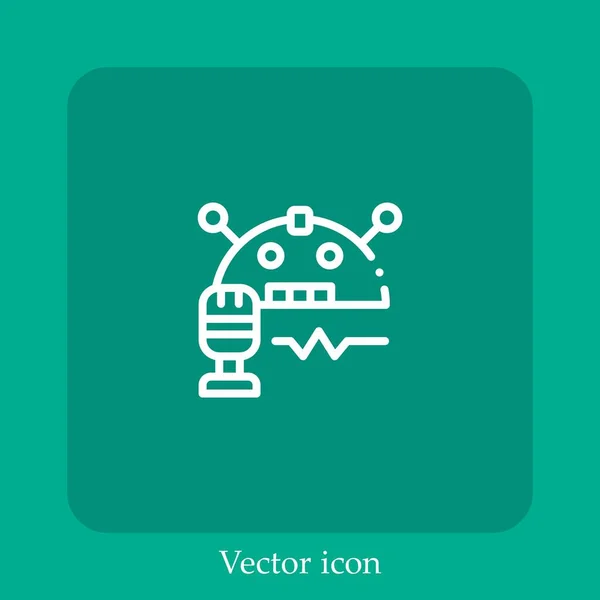 Roboter Vektor Symbol Lineare Icon Line Mit Editierbarem Strich — Stockvektor