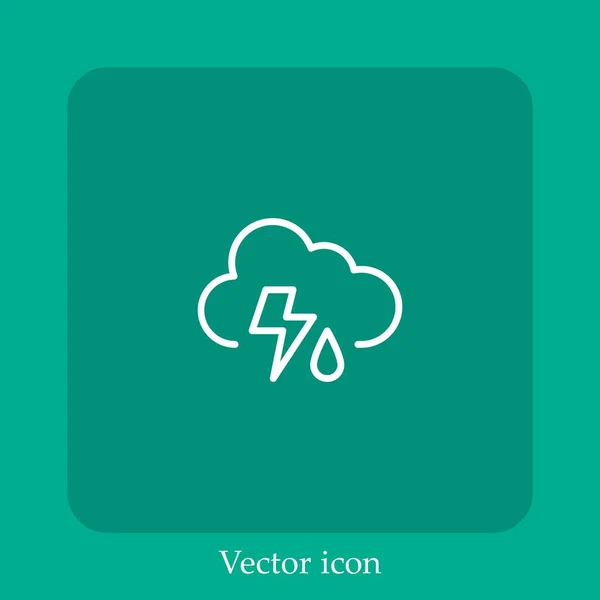 Icono Vector Tormenta Icon Line Lineal Con Carrera Editable — Vector de stock