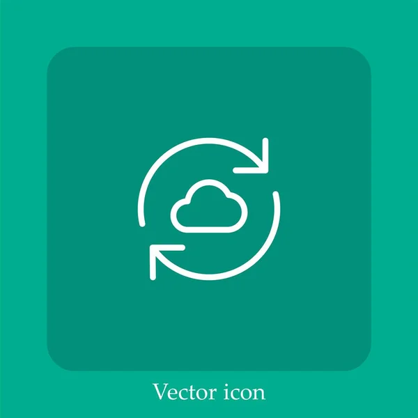 Sincronizar Icono Vectorial Icon Line Lineal Con Carrera Editable — Vector de stock