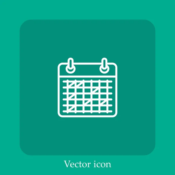 Zeitplan Vektorsymbol Lineare Icon Line Mit Editierbarem Strich — Stockvektor