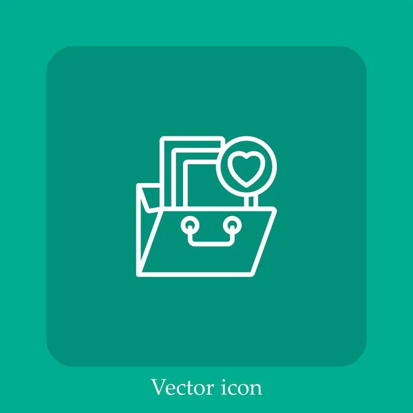 Icône Vectorielle Portefeuille Icône Linéaire Ligne Avec Trait Modifiable — Image vectorielle